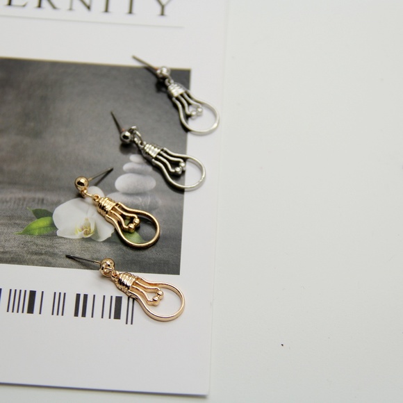 Minimalist Light Ball Drop Earrings - Picture 3 of 4